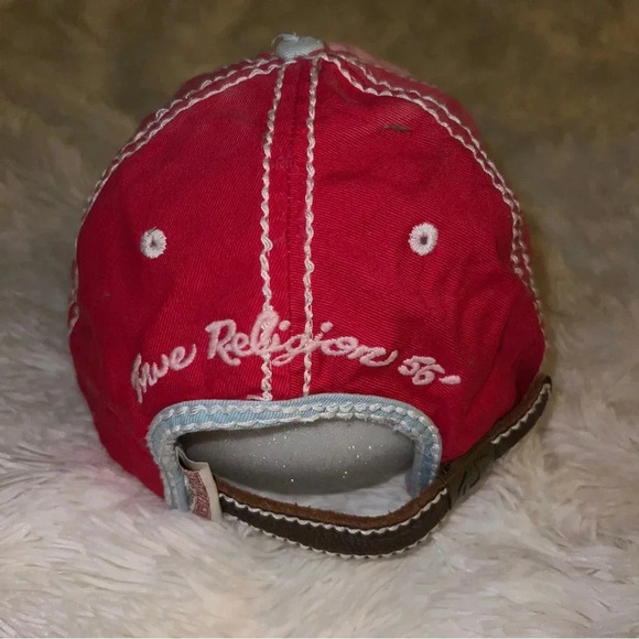VTG True Religion Embellished Embroidered Cap Hat Buddha Retro Pink One Size - Picture 3 of 10